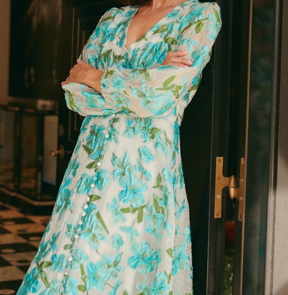 New Abbey Glass Brooke Gown Tropical Organza Size XS - Picture 3 of 13
